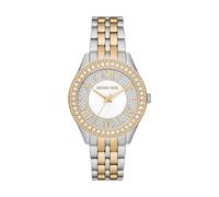Michael Kors Harlowe Silver Pavé Dial & Two-Tone Bracelet Watch
