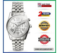 Michael Kors MK5555 Lexington Silver Chronograph Stainless Steel Womens Watch