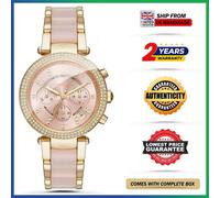 Michael Kors MK6326 Parker Light Pink Dial Two Tone Chronograph Womens Watch