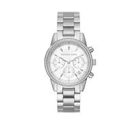 Michael Kors Ritz Chronograph Silver Stainless Steel Strap with Silver Dial Women's Watch MK6428