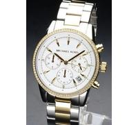 Michael Kors MK6474 Ritz Two Tone Stainless Steel Chronograph Watch + Gift Bag