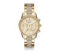 Michael Kors MK6484 Ritz Pave Crystal Gold Dial Ladies Watch