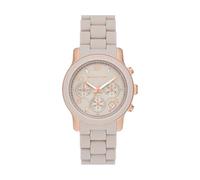 Michael Kors Runway Ladies' Gold-Tone Case & Black Silicone Watch