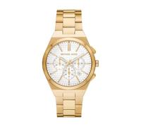 Michael Kors Lennox Men's White Chronograph Dial Gold Tone Stainless Steel Bracelet Watch