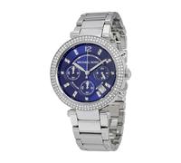 Michael Kors Parker Ladies Chronograph Watch Stainless Steel Bracelet Blue Dial MK6117