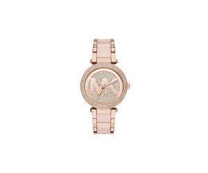 Michael Kors Parker Ladies Watch Rose Gold PVD Bracelet Crystal Paved Dial MK6176