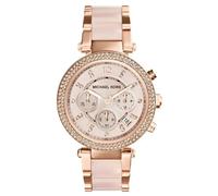 Michael Kors Parker MK5896 Women's Chronograph Watch - 39mm Rose Gold-Tone Steel & Blush Acetate