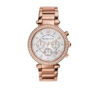Michael Kors Parker Watch for Women, Quartz Chronograph Movement with Stainless Steel or PVC Strap