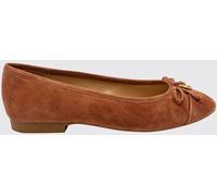 Michael Kors Piper Flex Suede Ballet Flats with Bow and MK Logo - Size: 6½ - female