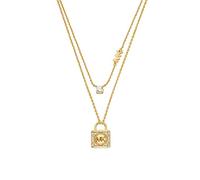 Michael Kors Gold Tone Cubic Zirconia Padlock Necklace