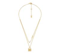Michael Kors Gold Tone Cubic Zirconia Padlock Necklace