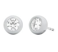 Michael Kors Women's Silver-Tone Bezel-Set Solitaire Stud Earrings