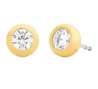 Michael Kors Women's Gold-Tone Bezel-Set Solitaire Stud Earrings