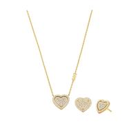 Michael Kors Premium Women's Gold-Tone Sterling Silver Necklace and Earring, MKC1756CZSET
