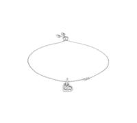 Michael Kors Love Sterling Silver & CZ Heart Shaped Charm Bracelet