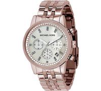 MICHAEL KORS ROSE GOLD TONE S/STEEL+MOP CHRONO DIAL+CRYSTALS,DATE WATCH MK5026