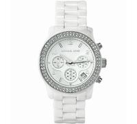 Michael Kors Runway Ladies White Ceramic Bracelet Chronograph Round Watch MK5188