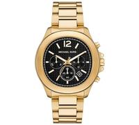 Michael Kors Sage Watch for Men, 44mm Quartz Chronograph Movement with Stainless Steel Strap, Goldish Tone, 44 mm