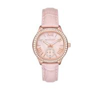 Michael Kors Sage Watch for Women, Quartz Movement with Stainless Steel or Leather Strap, Pink, 38 MM
