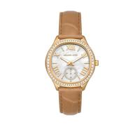Michael Kors Sage Watch for Women, Quartz Three Hand Movement with Stainless Steel or Leather Strap, Brown, 38 mm