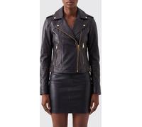 Michael Kors Slim Fit Studded Lamb Leather Biker Jacket - Size: S - female
