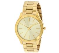 Michael Kors Slim Runway Gold-Tone Ladies Watch MK3179 - 42mm Stainless Steel Case & Bracelet, Gold Dial, 50m Water Resistant