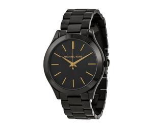 Michael Kors Slim Runway Ladies Watch Black Ion Bracelet Black Dial MK3221