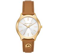 Michael Kors Runway Slim Brown Leather Strap Watch MK7465