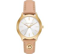 Michael Kors Slim Runway Watch for Women, 38mm Quartz Three Hand Movement with Leather Strap, Blush Pink, 38 mm