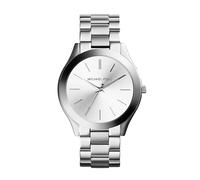 Michael Kors Slim Runway Watch for Women, 42mm Quartz three hand movement with Stainless steel strap, Silver tone, 42 mm