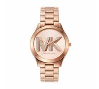 Michael Kors Slim Runway Watch for Women, 42mm Quartz Three Hand Movement with Stainless Steel Strap, Rose Gold Tone, 42 mm