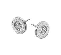 Michael Kors Stainless Steel Pav? Crystal MK Logo Stud Earrings for Women Color: Silver (Model: MKJ3352040)