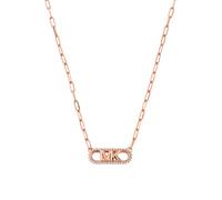 Michael Kors Statement Link MK 14ct Rose Gold Plated Silver Cubic Zirconia Necklace