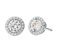 Michael Kors Sterling Silver CZ Halo Stud Earrings