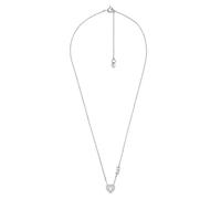 Michael Kors Sterling Silver CZ Heart Logo Necklace