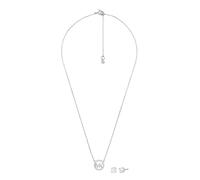 Michael Kors Sterling Silver CZ MK Logo Necklace