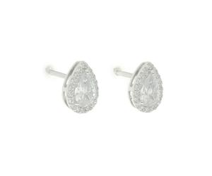Michael Kors Sterling Silver Pear Stud Earrings with Crystals MKC1449AN040