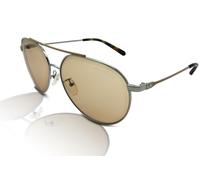 Michael Kors Sunglasses Women's Antigua MK1041 115373 Shiny Silver/Light Brown