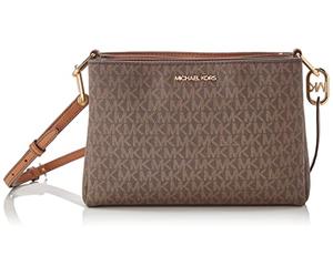 Michael Kors Trisha Medium Logo Crossbody Bag Triple BROWN