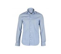 Michael Kors Vertical Logo Print Cotton Stretch Slim-Fit Shirt, Blue - Large