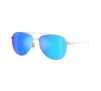 Michael Kors Woman Sunglass Hvar - Frame color: Rose Gold/White, Lens color: Blue Mirror