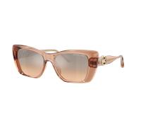 Michael Kors Woman Sunglass Tokyo - Frame color: Light Brown Transparent, Lens color: Silver Khaki Flash