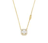 Michael Kors Women's 14ct Gold Plated Sterling Silver Asscher Cut Pendant Necklace