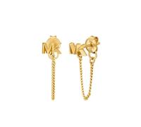 Michael Kors Women's 14ct Gold Plated Sterling Silver Front to Back Chain Stud Earrings