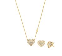 Michael Kors Women's 14ct Gold Plated Sterling Silver Necklace & Earrings Set