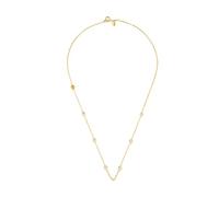Michael Kors Women's 14K Gold Sterling Silver Station Necklace, One Size, Sterling Silver, No Gemstones