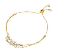 Michael Kors Jewellery Michael Kors Premium Kors Brilliance Gold Tone Sterling Silver CZ Double Strand Adjustable Slider Bracelet 21.6cm