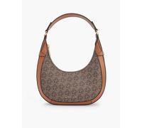 Michael Kors Womens Brown Preston Monogram-print Coated-canvas Shoulder Bag