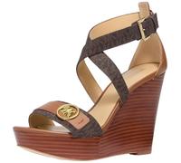 Michael Kors Women's Carmen Wedge Sandal, Brown, 5