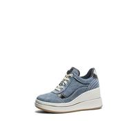 Michael Kors Women's Emmy Wedge Trainer, Denim/New Horizon Wash, 5